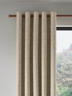 John Lewis Distressed Velvet Pair Lined Eyelet Curtains, Champagne, Champagne