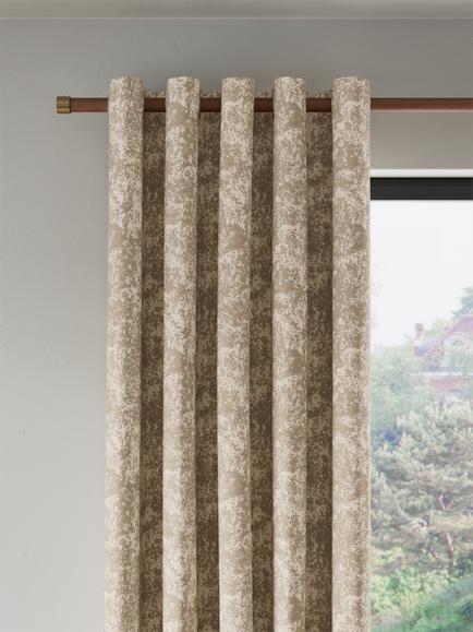 John Lewis Lidia Pair Blackout Lined Eyelet Curtains, Gold, Gold