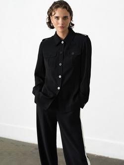 French Connection Vinnie Tailored Shirt Jacket, Black, Black