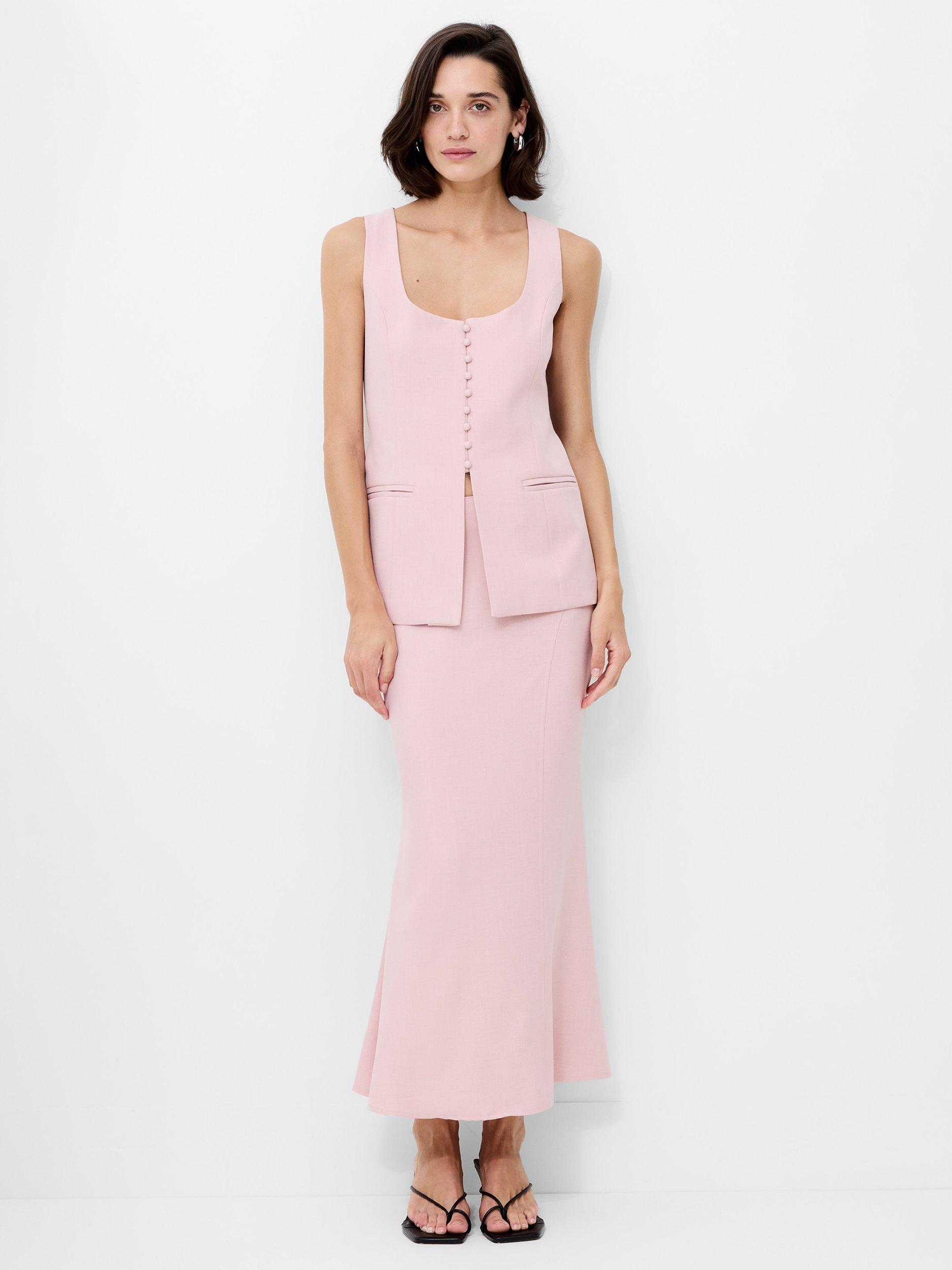 Product image 2 of 5, which shows French Connection Imola Waistcoat, Peach Pink, 6