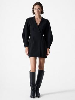 French Connection Azra Wrap Mini Dress, Black, Black