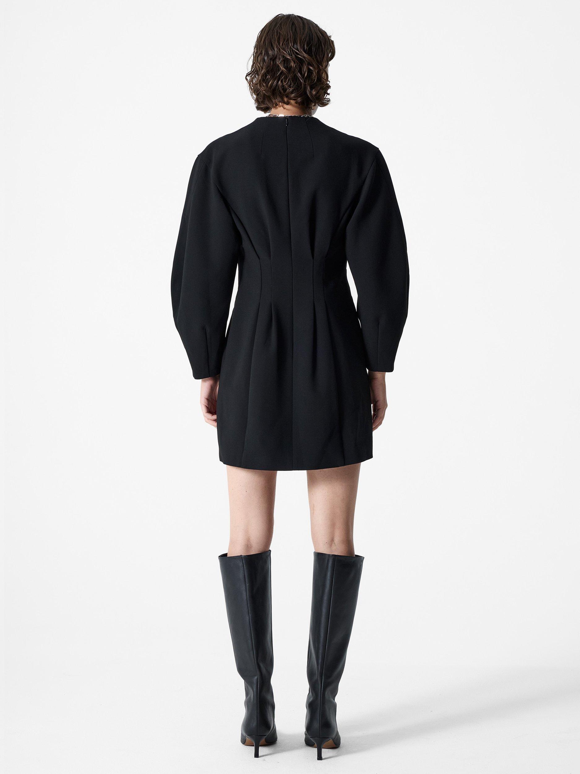 Product image 2 of 4, which shows French Connection Azra Wrap Mini Dress, Black, 6