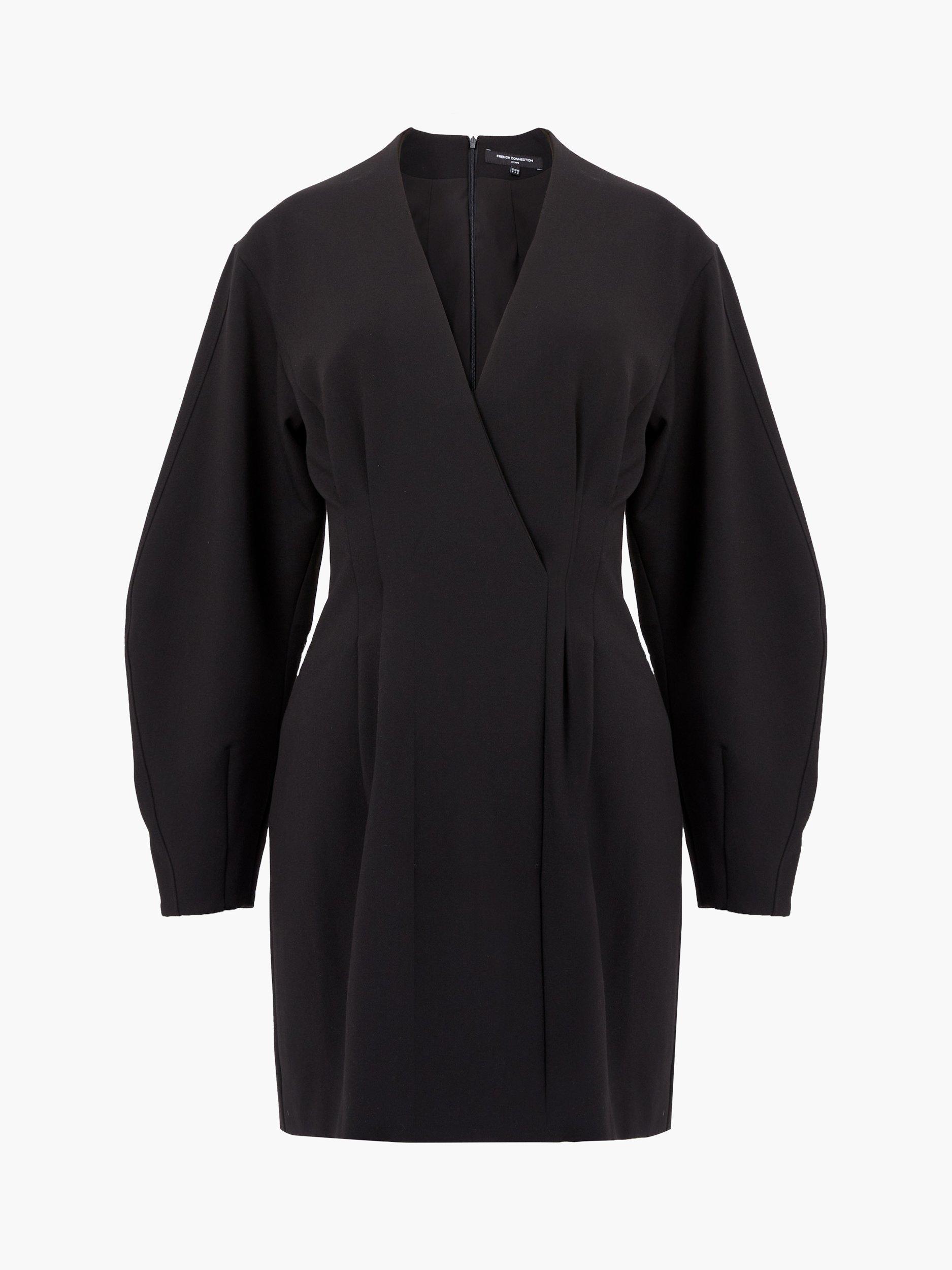 Product image 4 of 4, which shows French Connection Azra Wrap Mini Dress, Black, 6