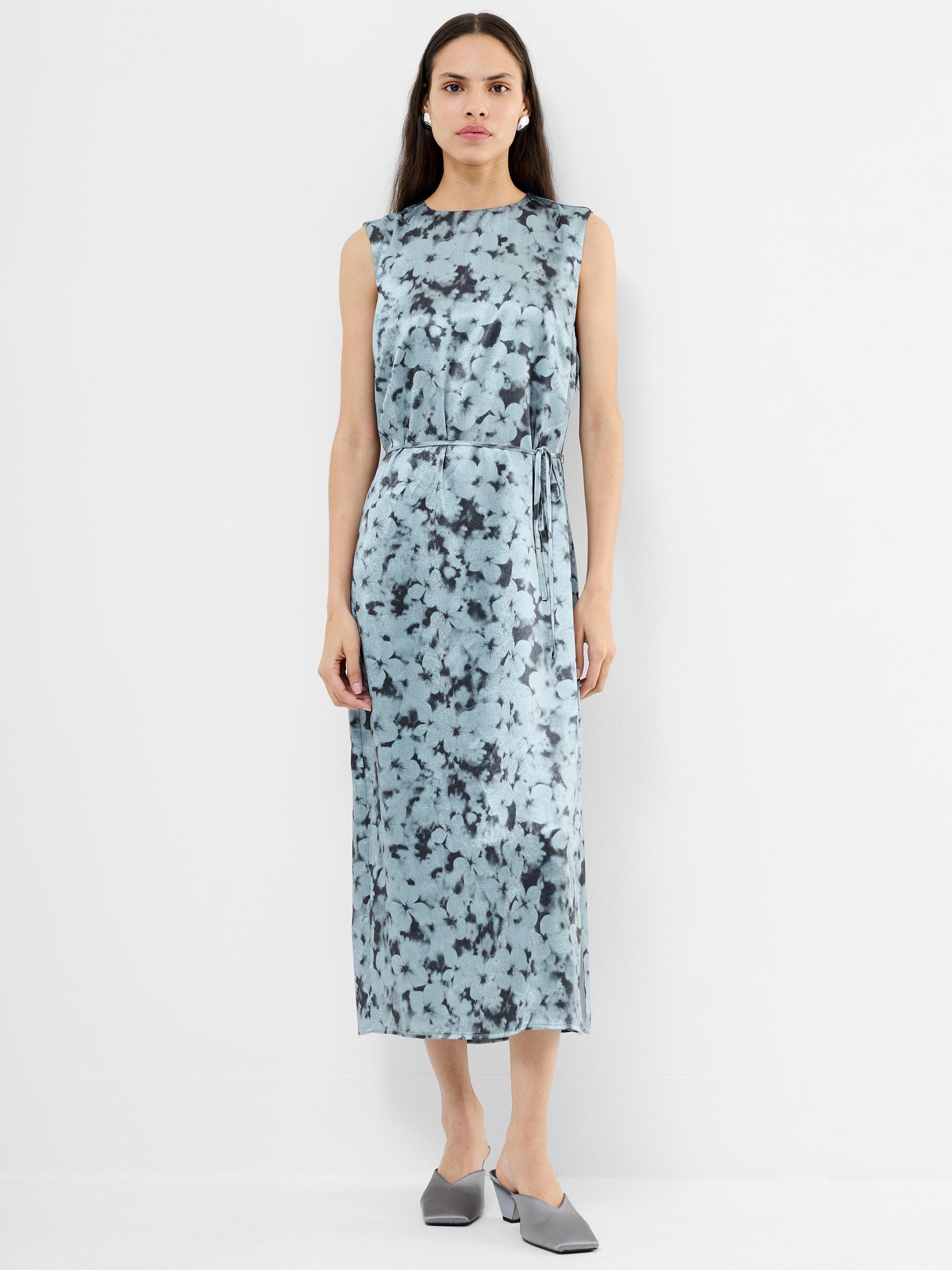 Product image 1 of 1, which shows French Connection Cassie Emile Crinkle Midi Dress, Blue/Multi, 6