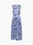 French Connection Cassie Emile Crinkle Midi Dress, Blue/Multi