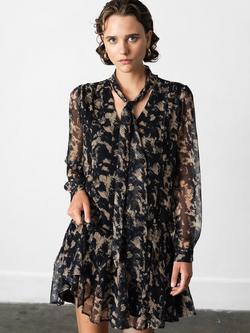 French Connection Hallie Snake Chiffon Mini Dress, Multi, Multi