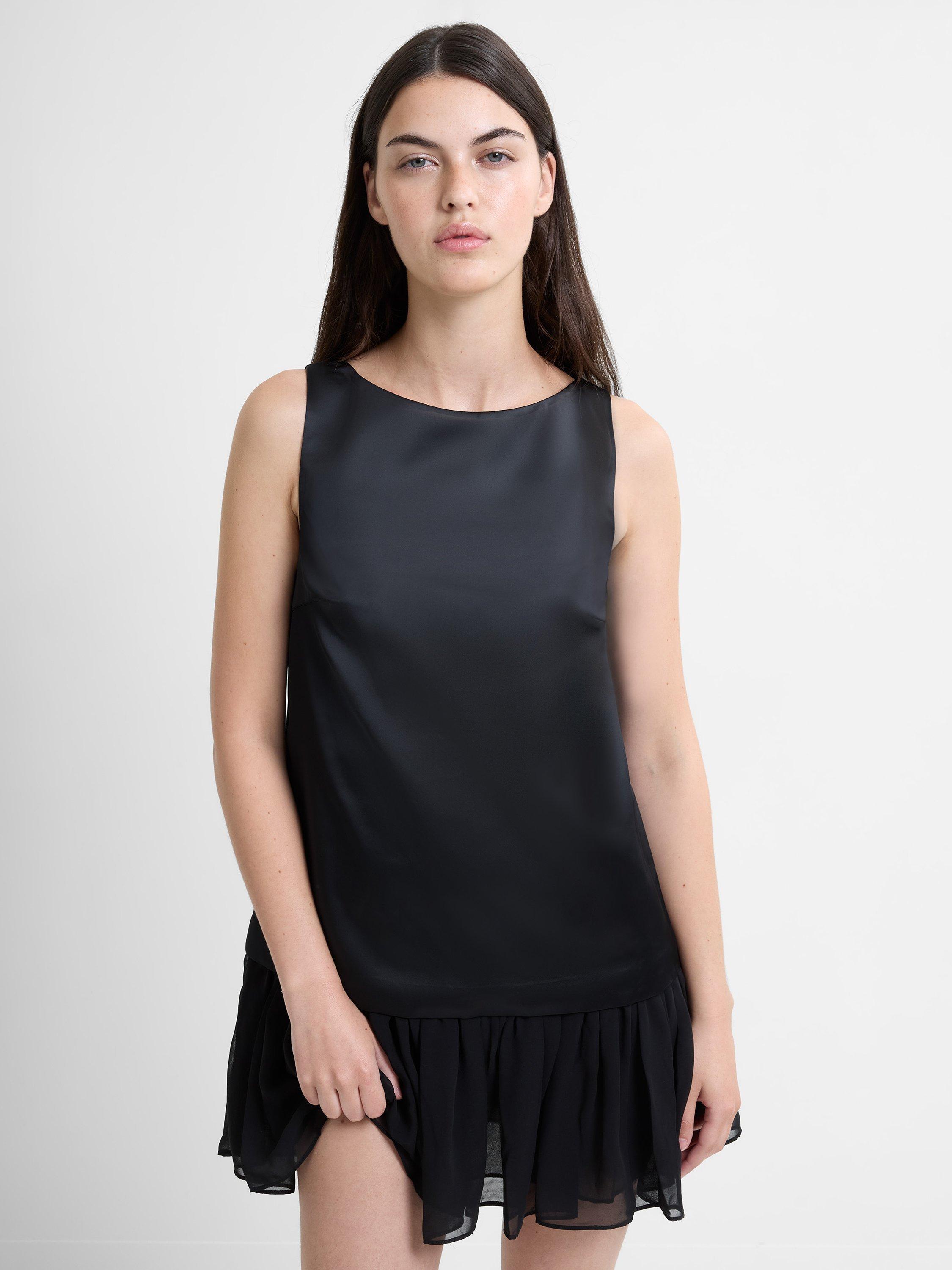 Product image 1 of 1, which shows French Connection Marina Sleeveless Mini Swing Dress, Black, 6