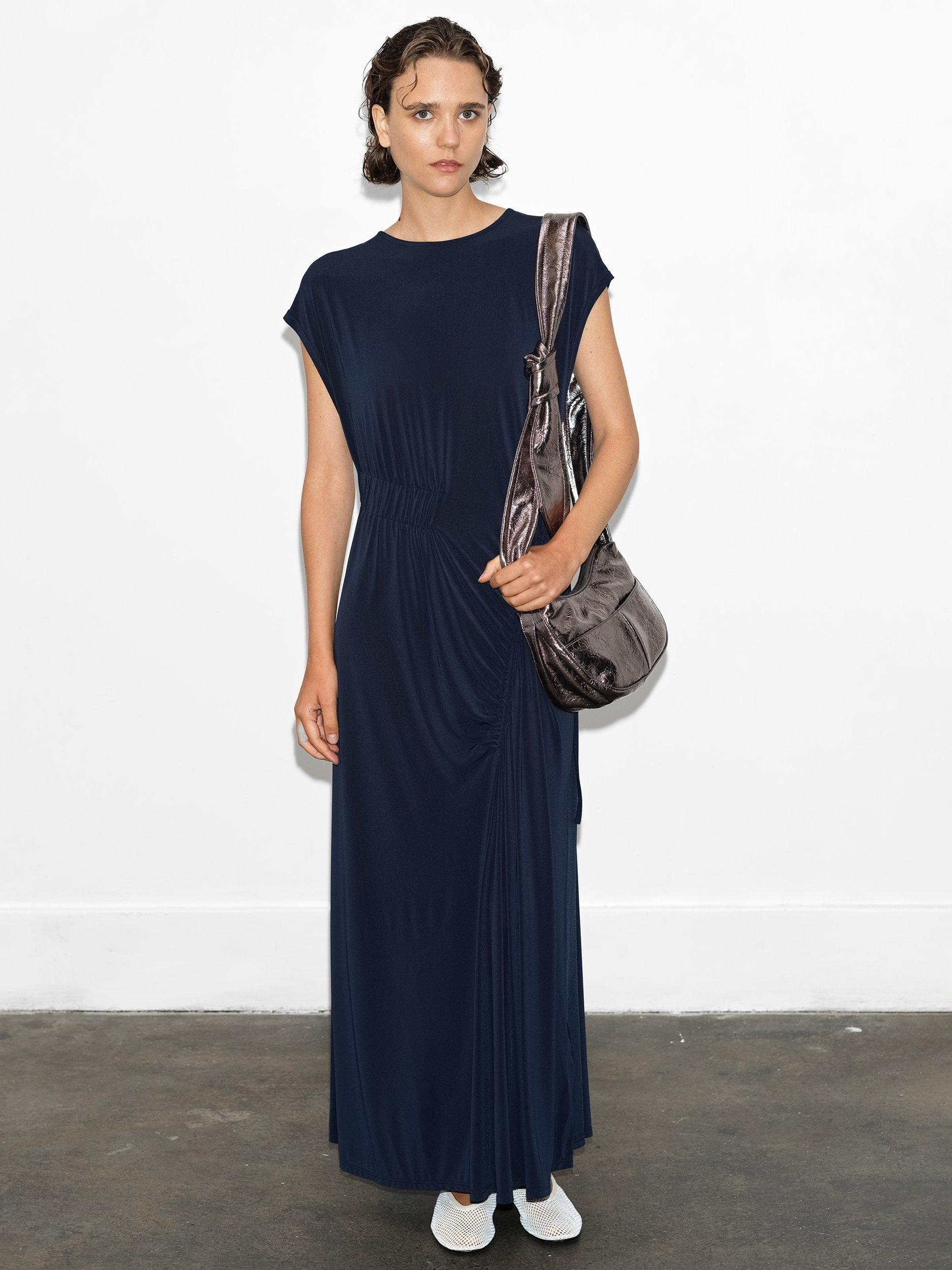 Product image 1 of 5, which shows French Connection Samira Jersey Dress, Navy, XS