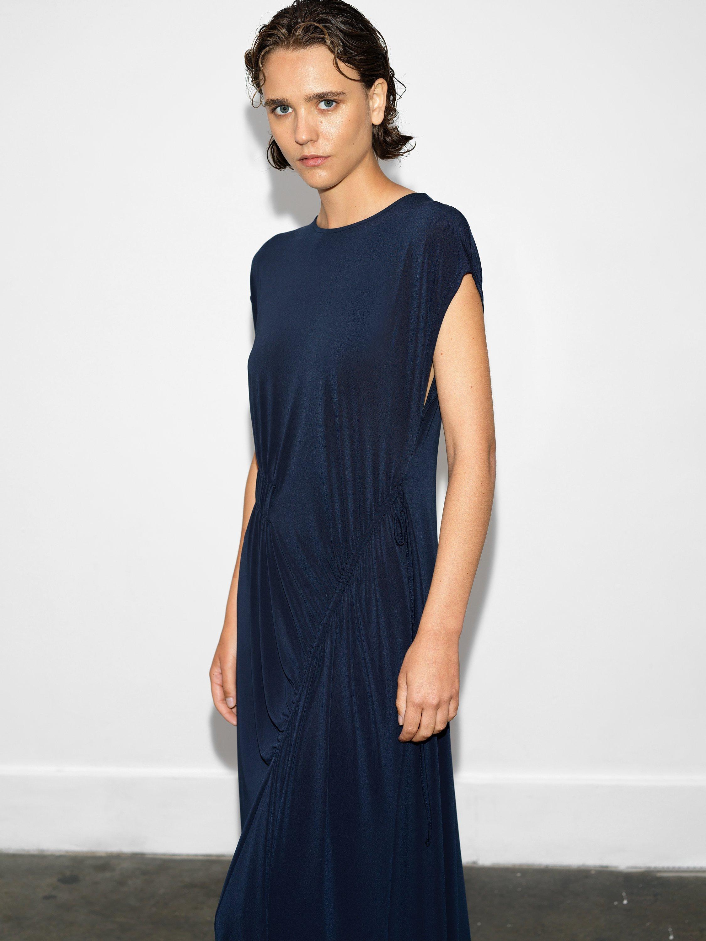 Product image 3 of 5, which shows French Connection Samira Jersey Dress, Navy, XS