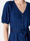 French Connection Zaves Chambray V-Neck Midi Dress, Chambray Blue