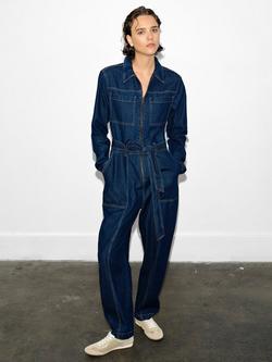 French Connection Archie Denim Boiler Suit - view 2, Indigo Blue