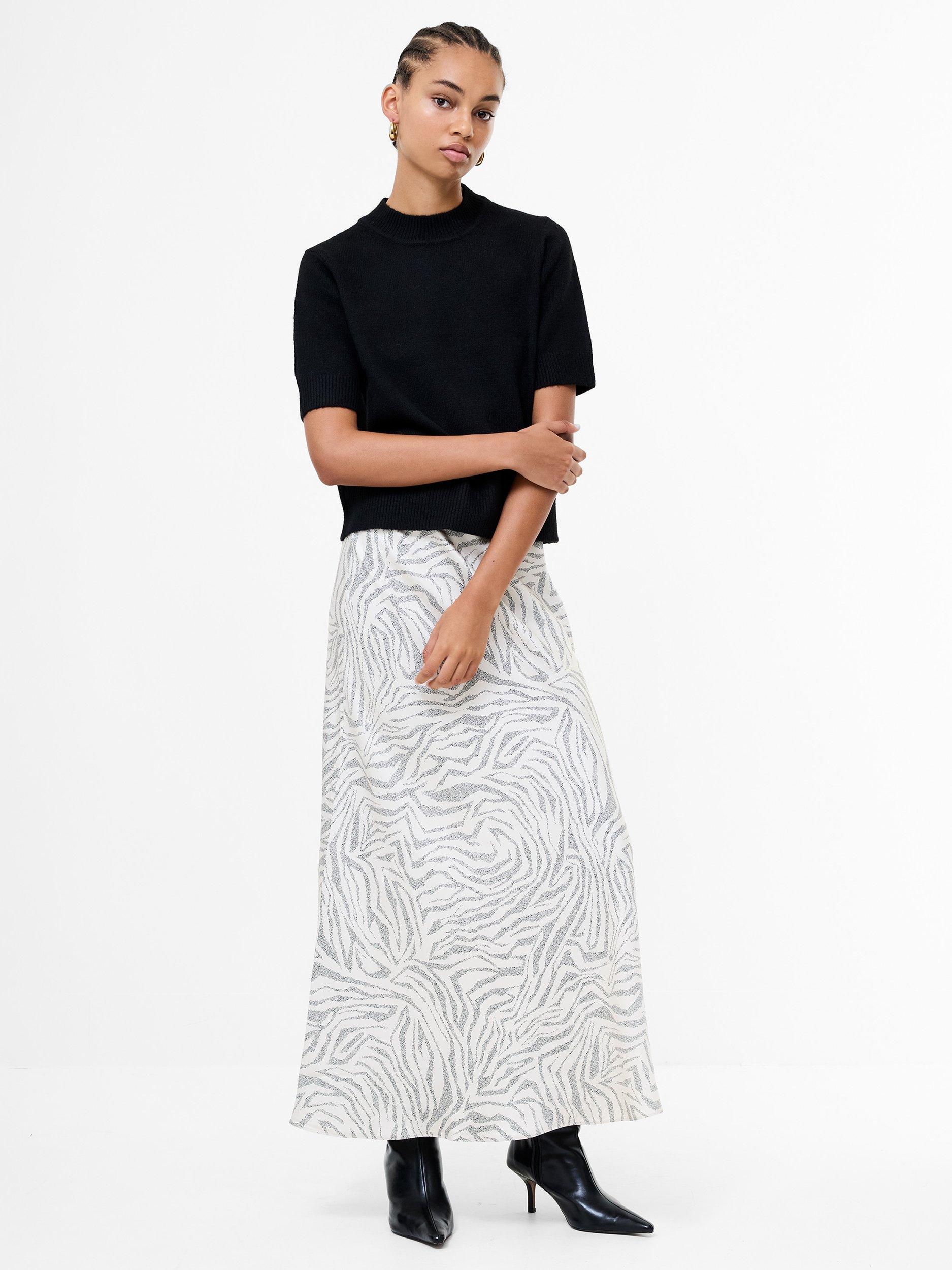 Product image 2 of 4, which shows French Connection Kezia Mock Neck Short Sleeve Top, Black, XS