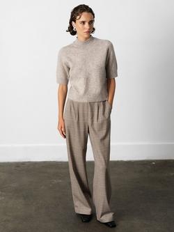 French Connection Kezia Mock Neck Short Sleeve Top - view 2, Almond