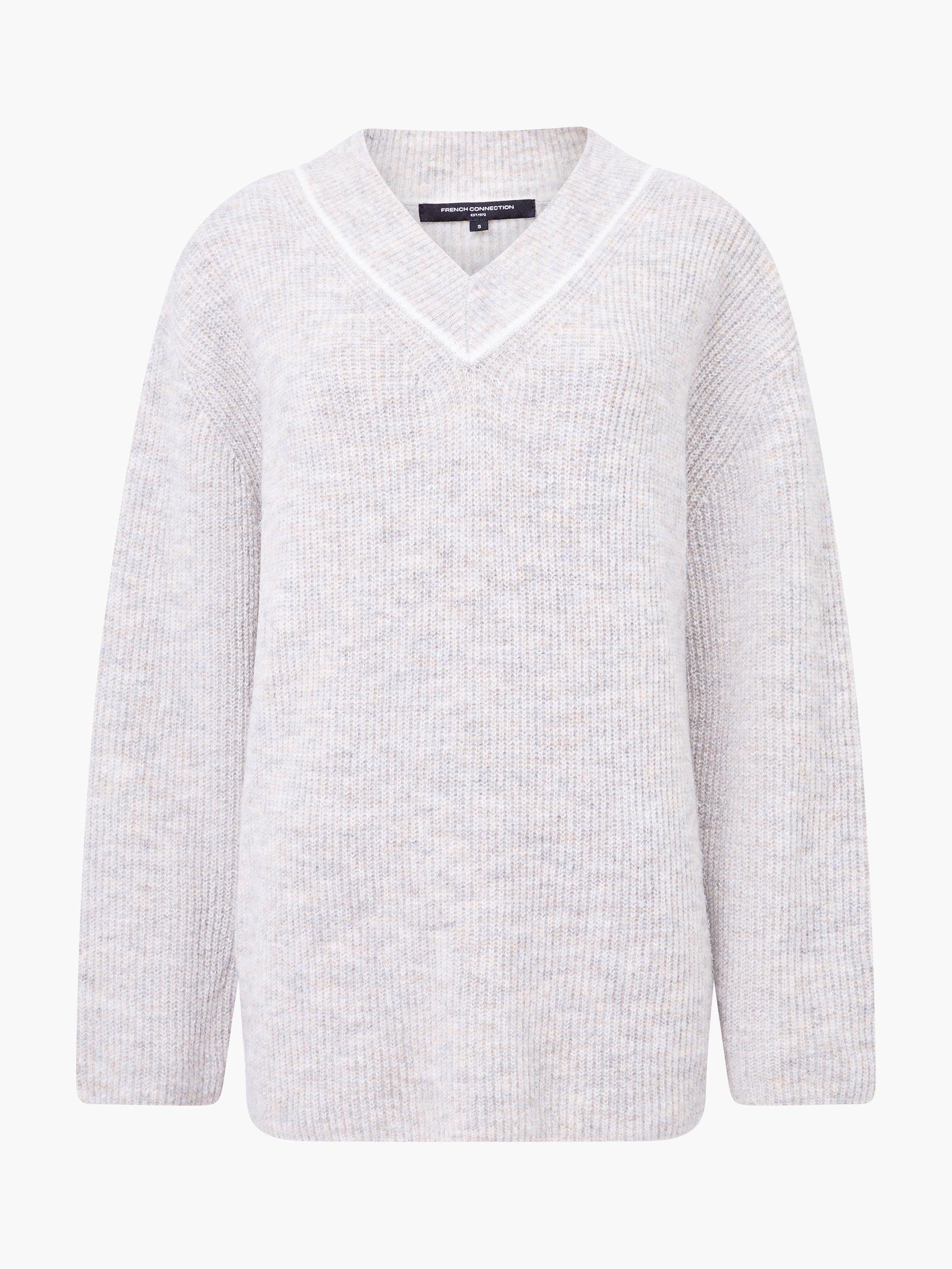 Product image 5 of 5, which shows French Connection Kezia Contrast Trim Jumper, Stone Grey, XS