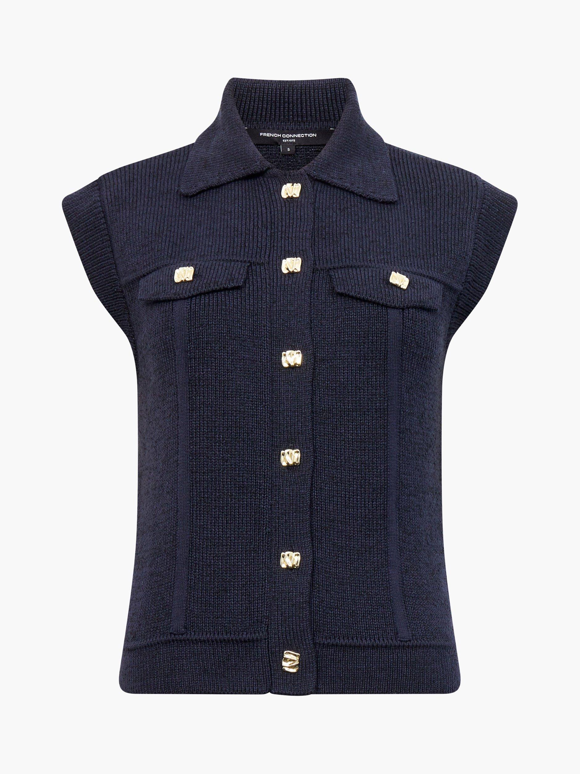 Product image 4 of 4, which shows French Connection Roland Knit Top, Blue Indigo, XS