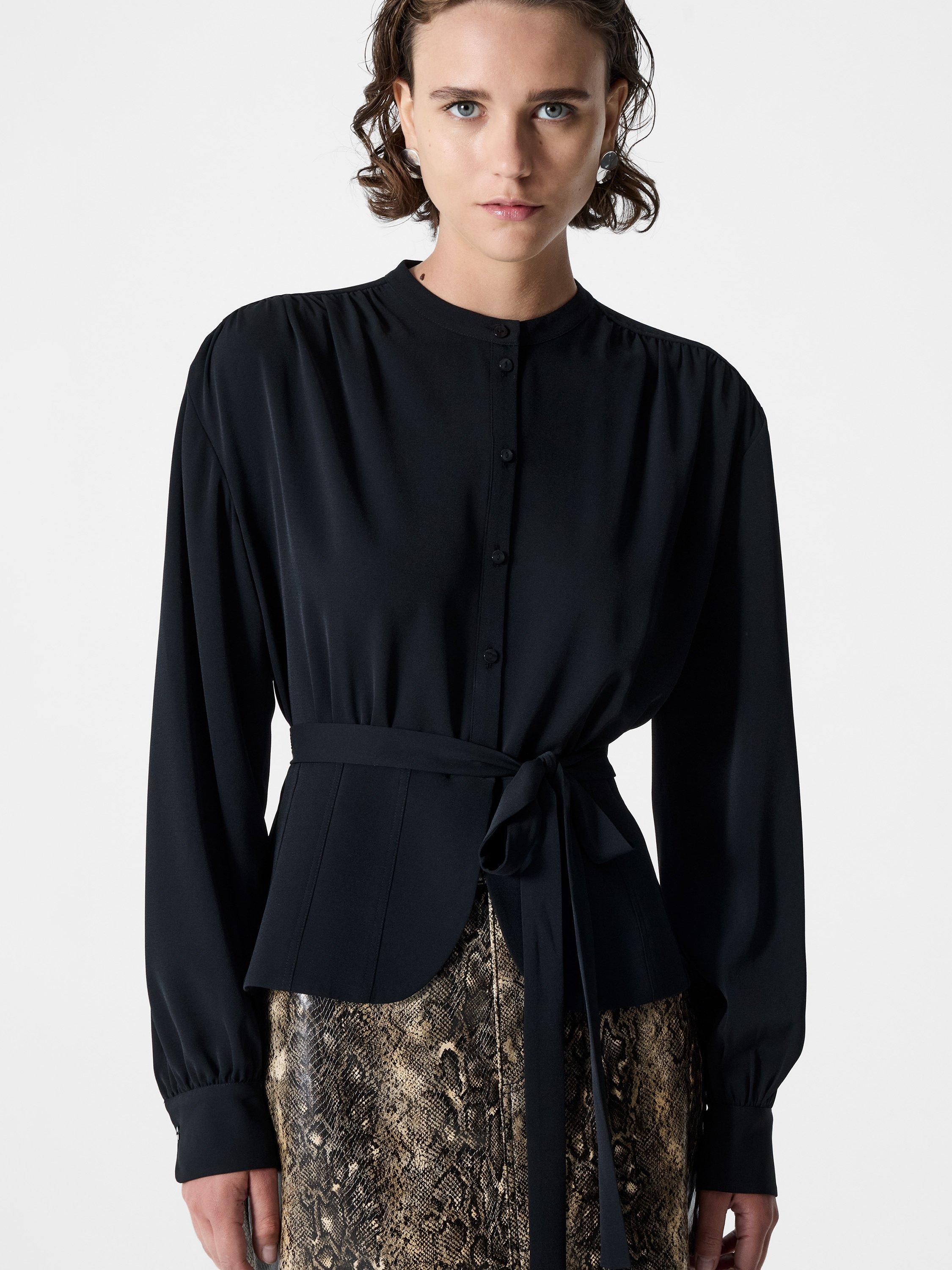 Product image 1 of 5, which shows French Connection Arezzo Tie Shirt, Black, 6