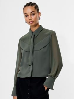 French Connection Arezzo Neck Tie Shirt, Khaki Green