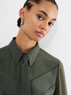 French Connection Arezzo Neck Tie Shirt - view 2, Khaki Green