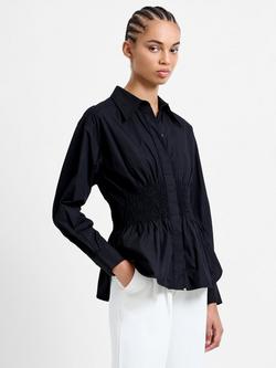 French Connection Cambria Smocked Waist Shirt - view 2, Blackout