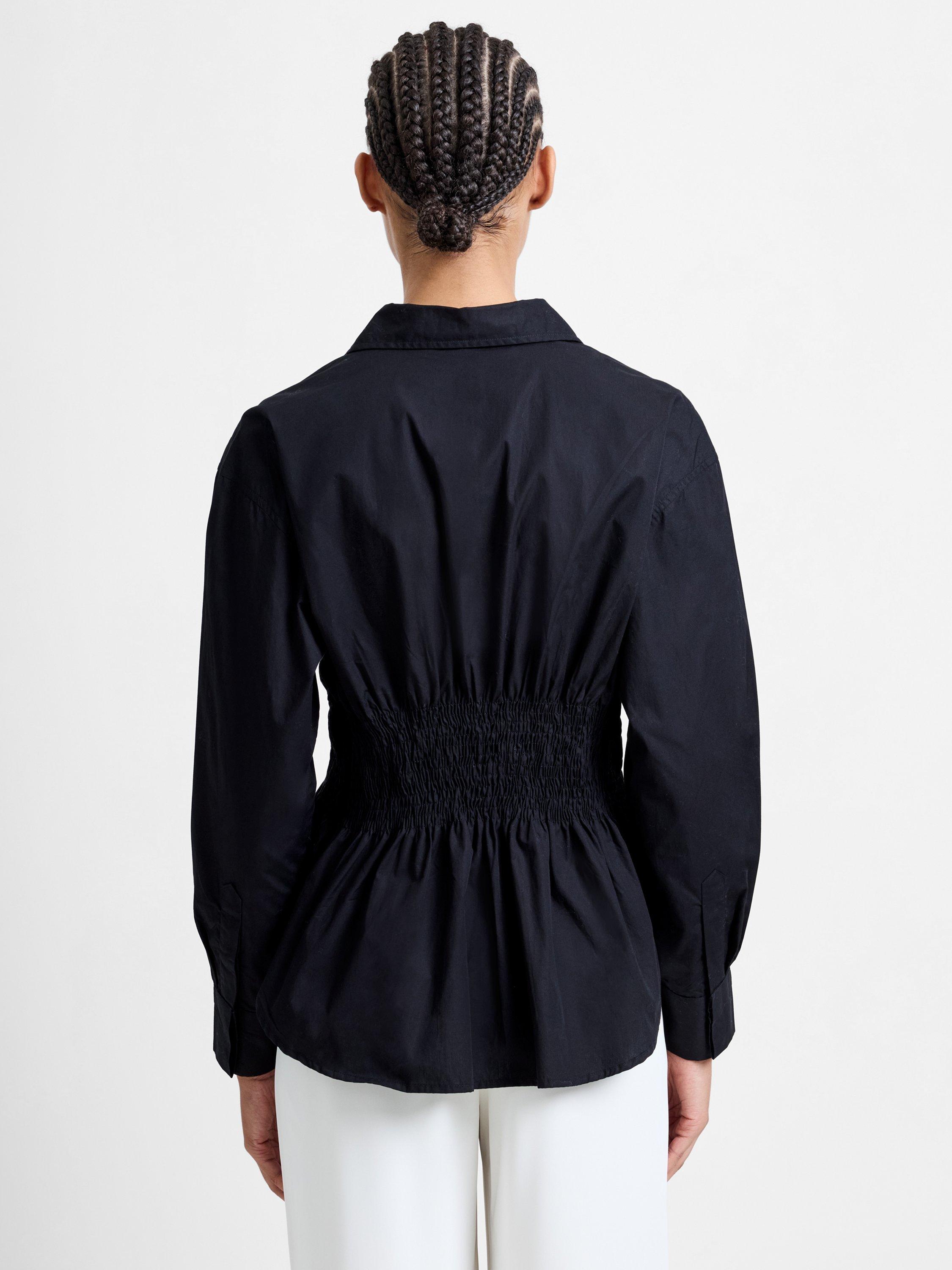 Product image 4 of 4, which shows French Connection Cambria Smocked Waist Shirt, Blackout, 6