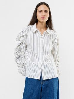 French Connection Cambria Stripe Shirt, Khaki/Multi, Khaki/Multi