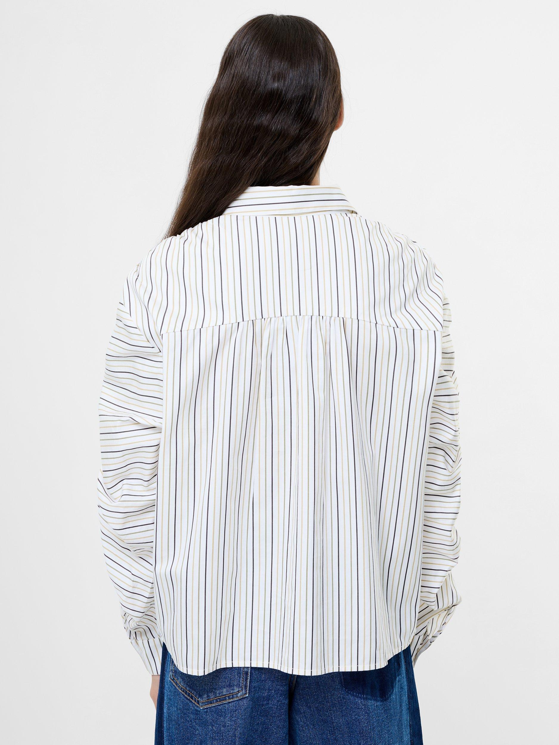 Product image 4 of 5, which shows French Connection Cambria Stripe Shirt, Khaki/Multi, 6
