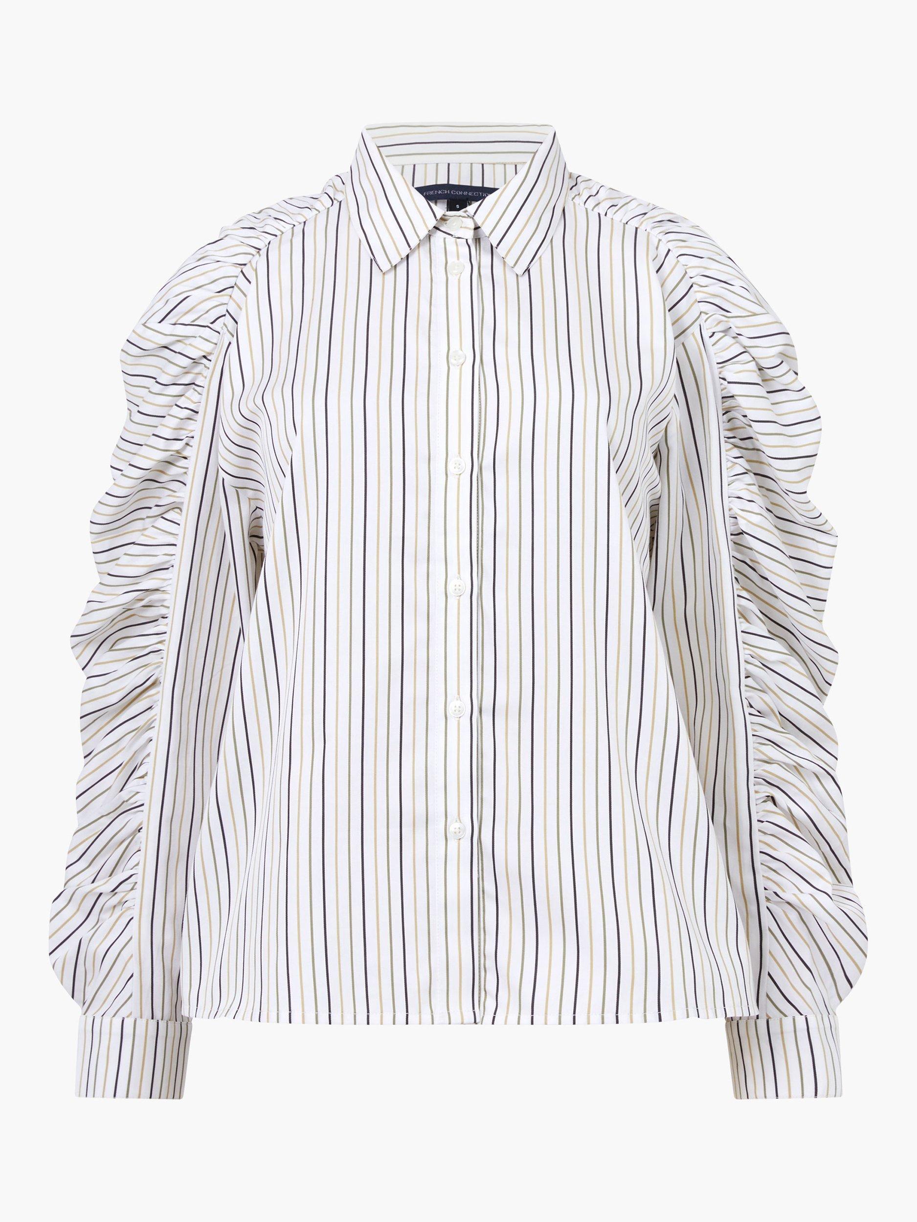 Product image 5 of 5, which shows French Connection Cambria Stripe Shirt, Khaki/Multi, 6