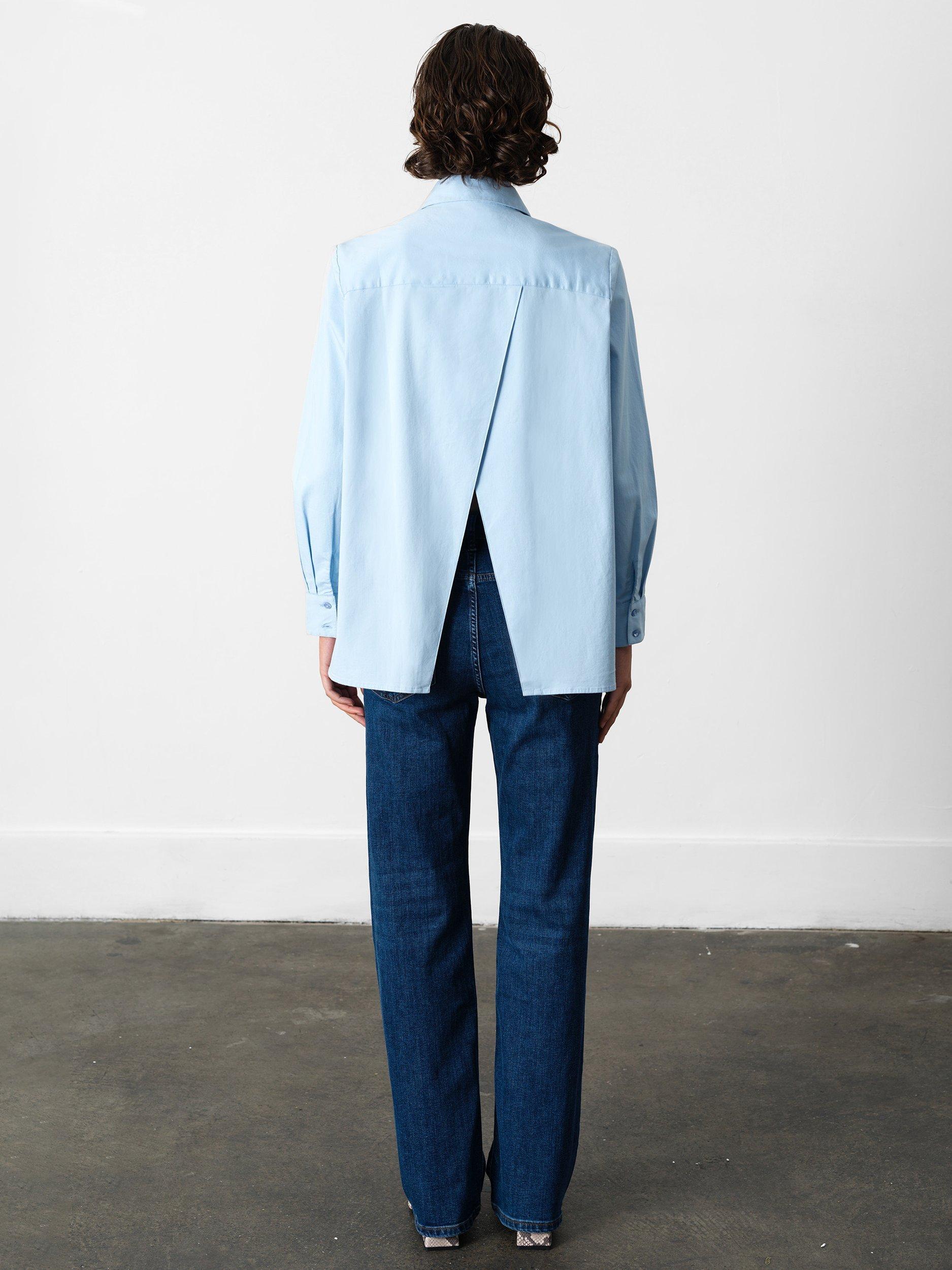 Product image 4 of 4, which shows French Connection Kesha Slit Back Shirt, Arctic Blue, XS