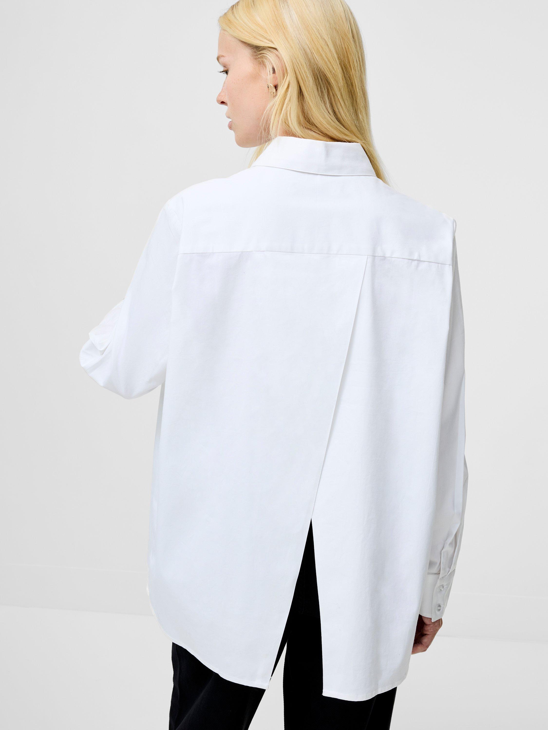 Product image 5 of 5, which shows French Connection Kesha Slit Back Shirt, Linen White, XS