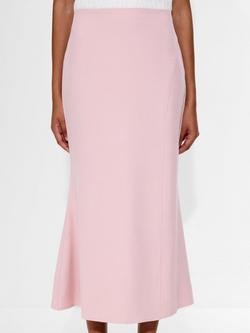 French Connection Imola Tailored Midi Skirt, Peach Pink, Peach Pink