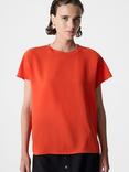 French Connection Crepe Light Crew Neck T-Shirt, Flame Orange