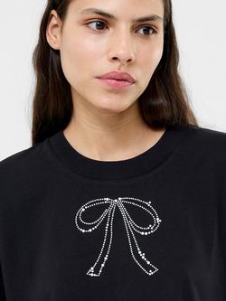 French Connection Pearl Bow T-Shirt - view 2, Blackout