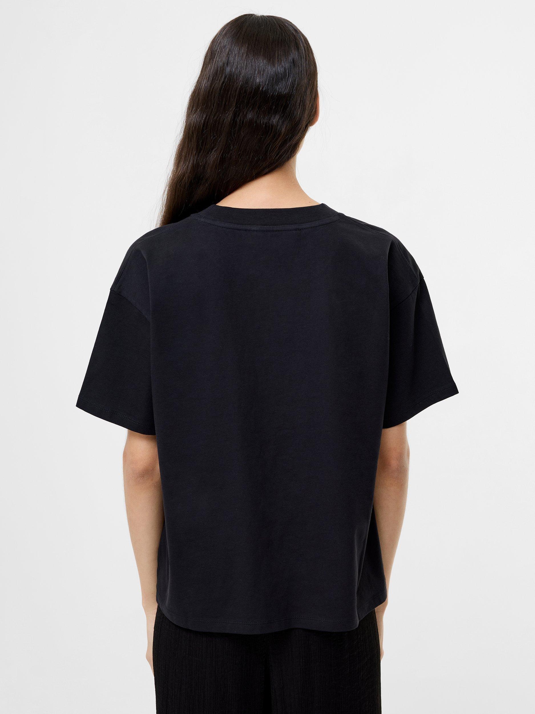 Product image 4 of 5, which shows French Connection Pearl Bow T-Shirt, Blackout, XS