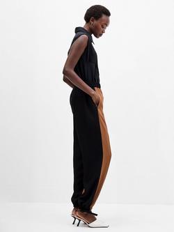 French Connection Bella Twill Trousers, Black/Pecan - view 2, Black/Pecan