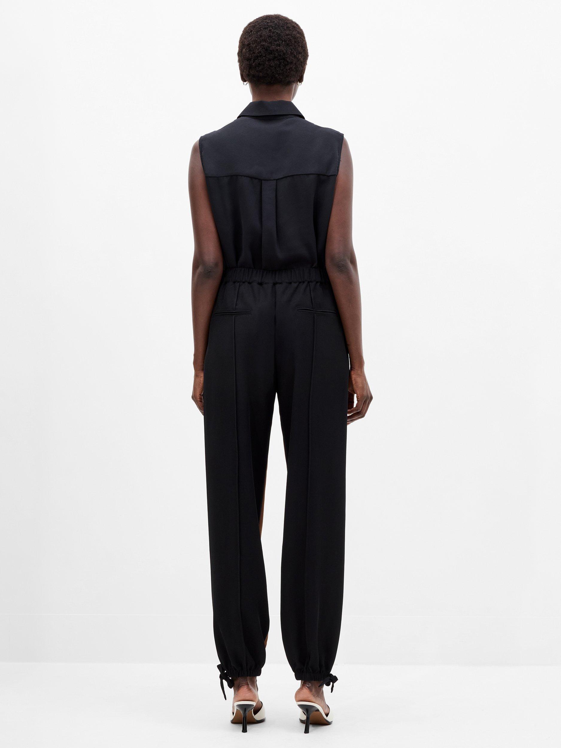 Product image 4 of 5, which shows French Connection Bella Twill Trousers, Black/Pecan, 6