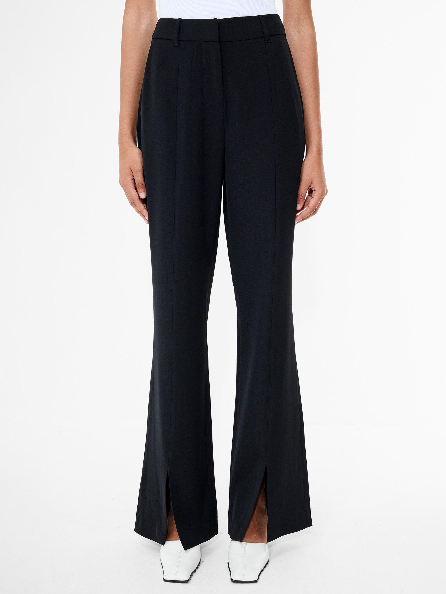 Product image 1 of 5, which shows French Connection Vinnie Flare Slit Mid Trousers, Black, 8