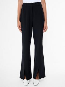 French Connection Vinnie Flare Slit Mid Trousers, Black, Black