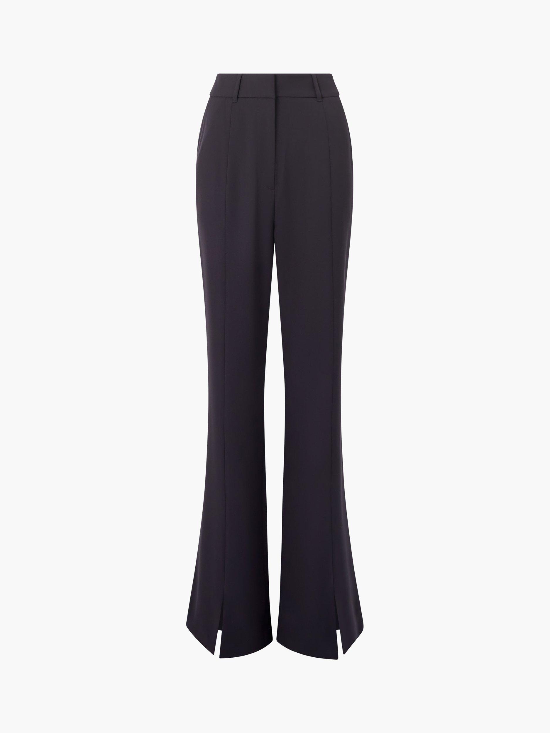 Product image 5 of 5, which shows French Connection Vinnie Flare Slit Mid Trousers, Black, 8