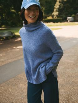 NRBY Jana Funnel Neck Jumper, Mid Denim Blue