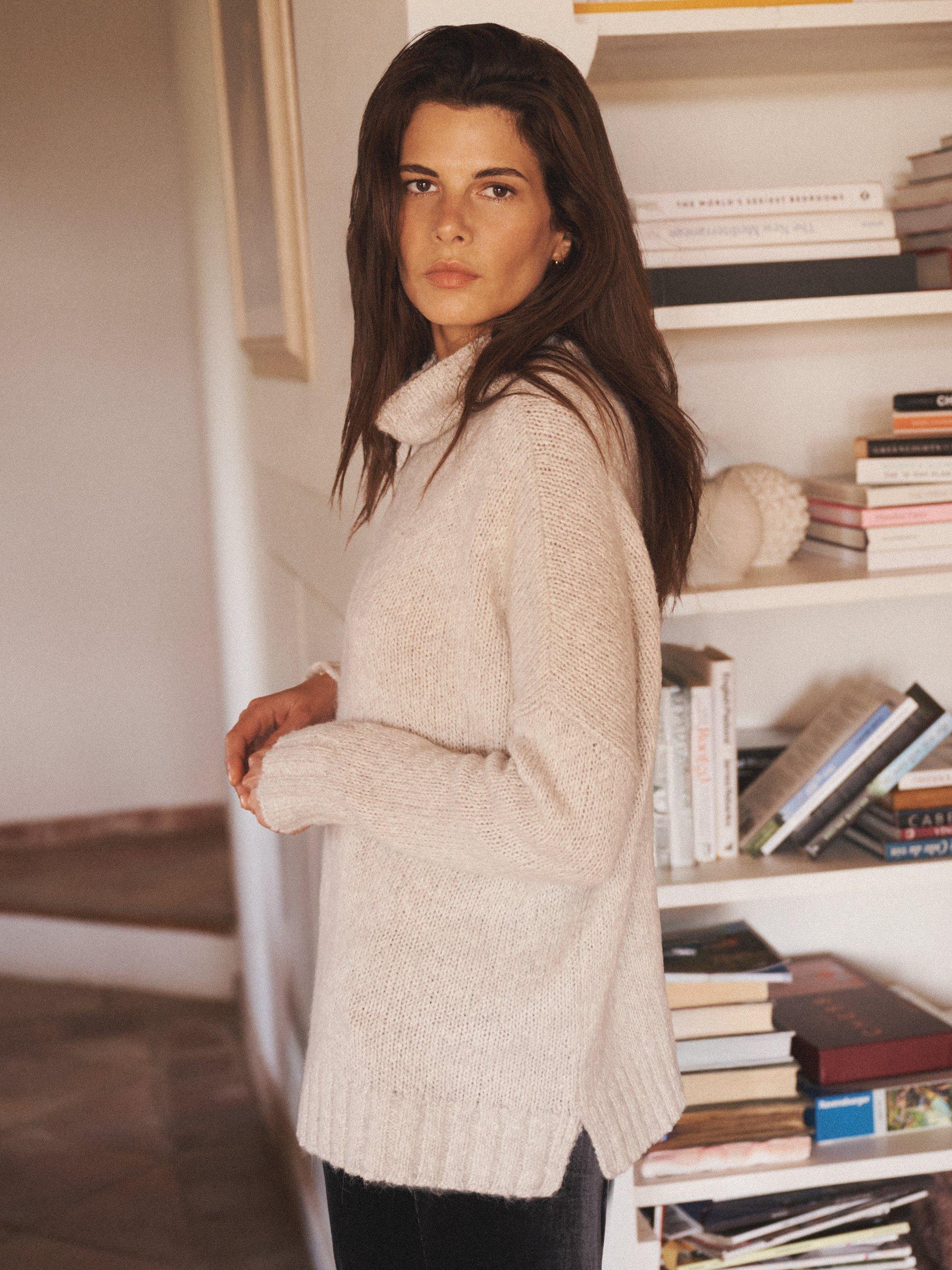 Product image 11 of 11, which shows NRBY Jana Funnel Neck Jumper, Silver Grey, XS