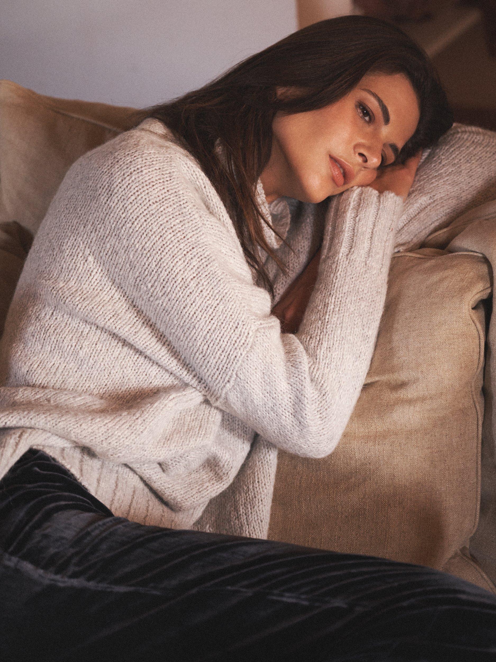 Product image 5 of 11, which shows NRBY Jana Funnel Neck Jumper, Silver Grey, XS