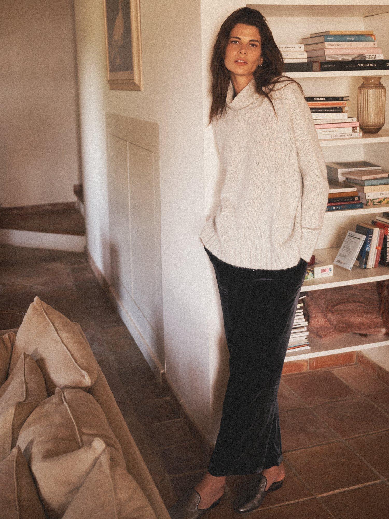 Product image 6 of 11, which shows NRBY Jana Funnel Neck Jumper, Silver Grey, XS