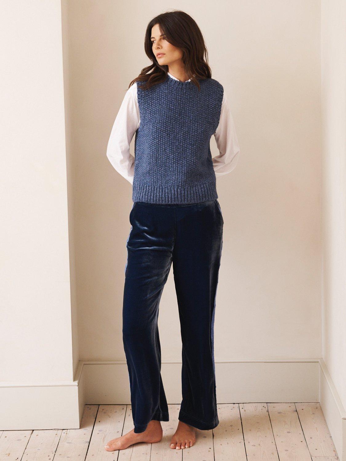 Product image 5 of 7, which shows NRBY Mariah Moss Stitch Tank Top, Denim Blue, XS