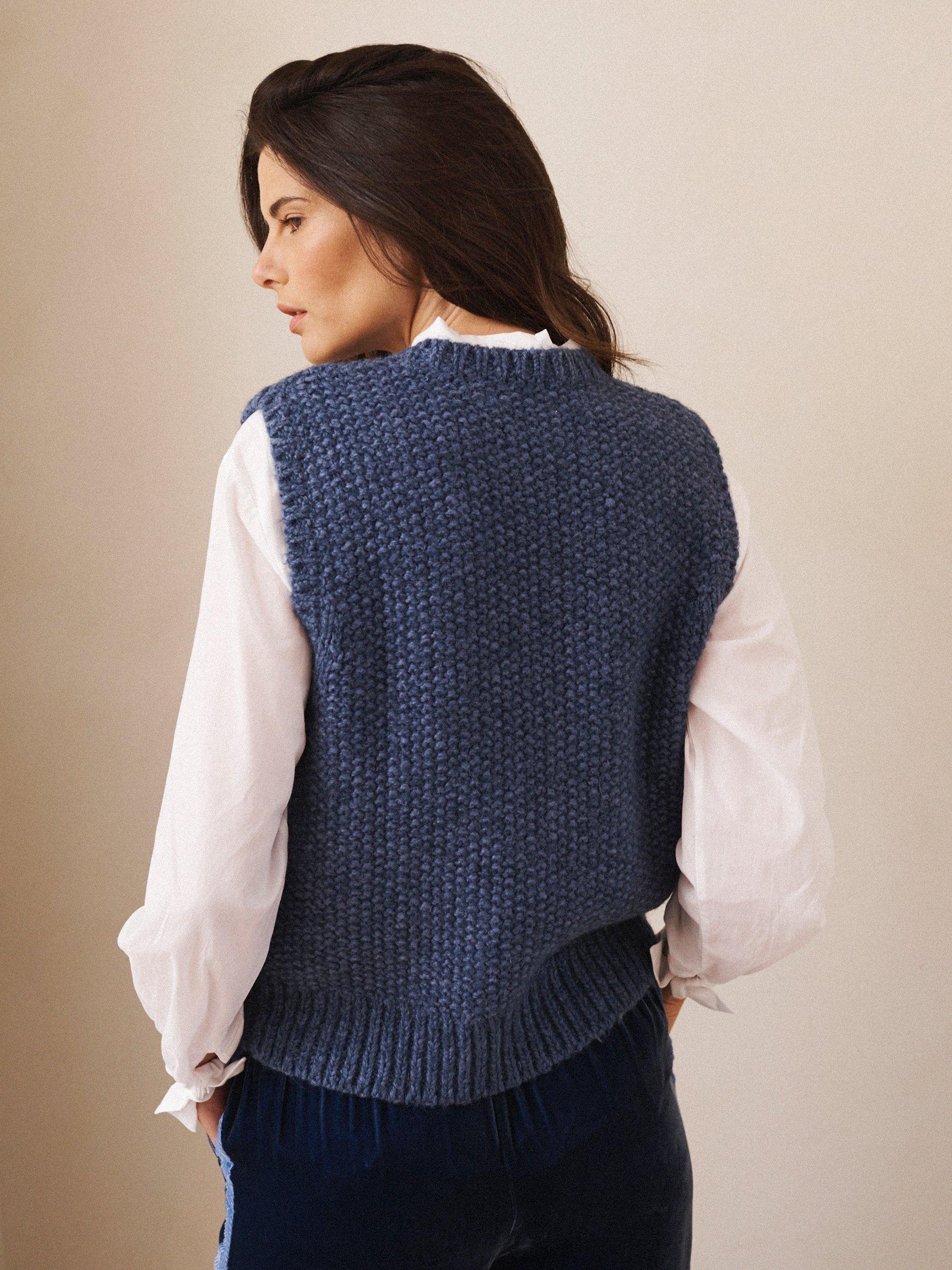 Product image 6 of 7, which shows NRBY Mariah Moss Stitch Tank Top, Denim Blue, XS