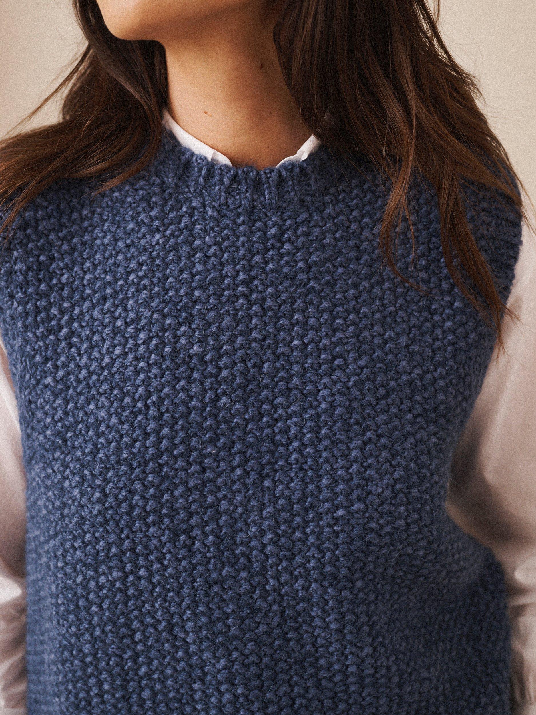 Product image 7 of 7, which shows NRBY Mariah Moss Stitch Tank Top, Denim Blue, XS