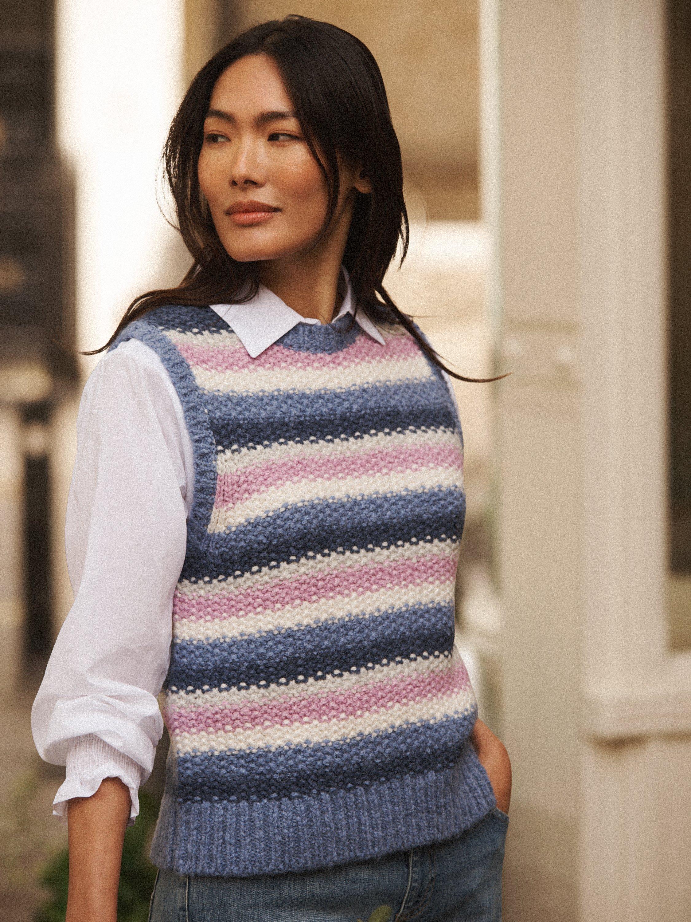 Product image 4 of 8, which shows NRBY Mariah Stripe Knit Tank Top, Multi, XS