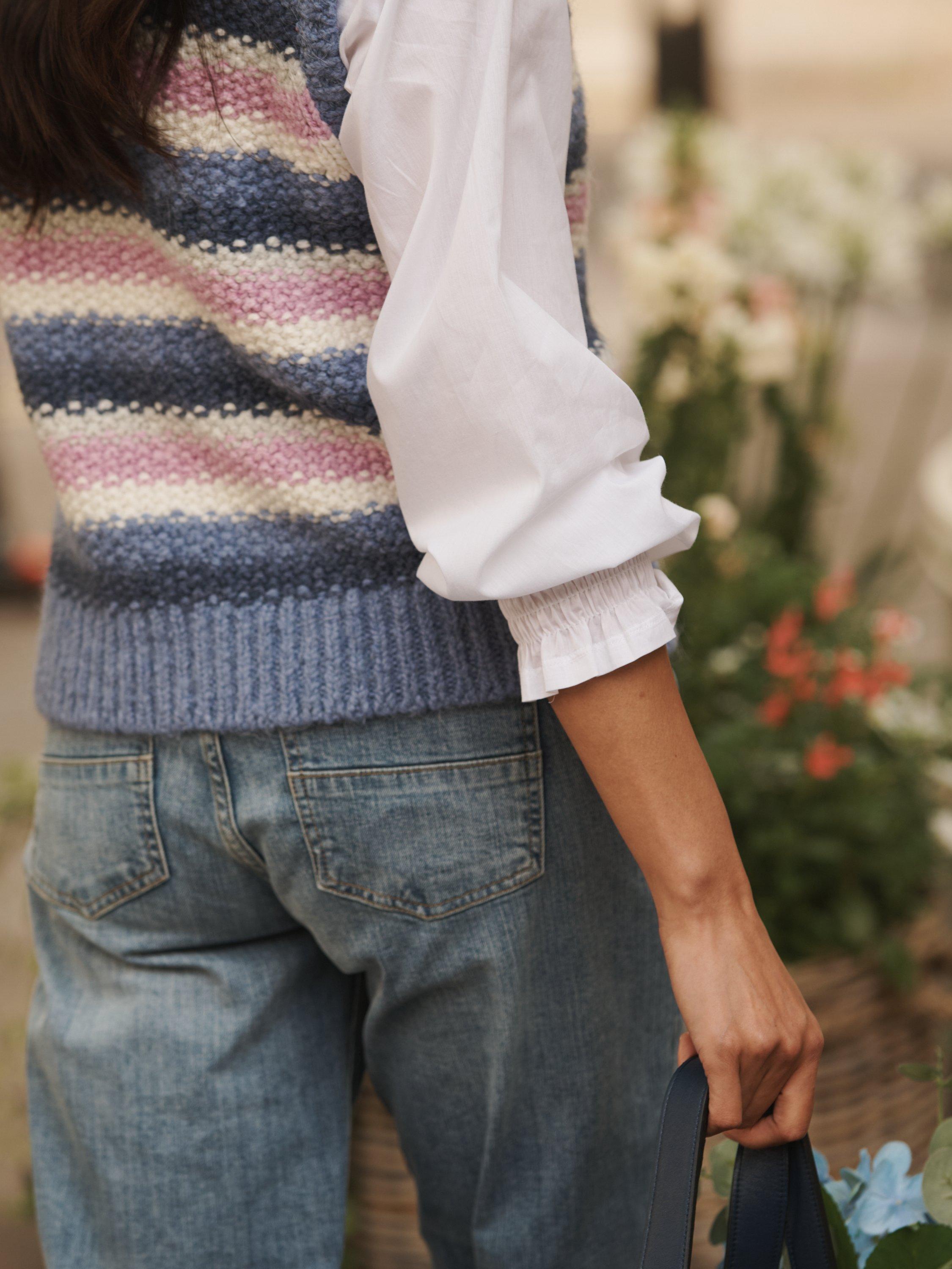 Product image 7 of 8, which shows NRBY Mariah Stripe Knit Tank Top, Multi, XS