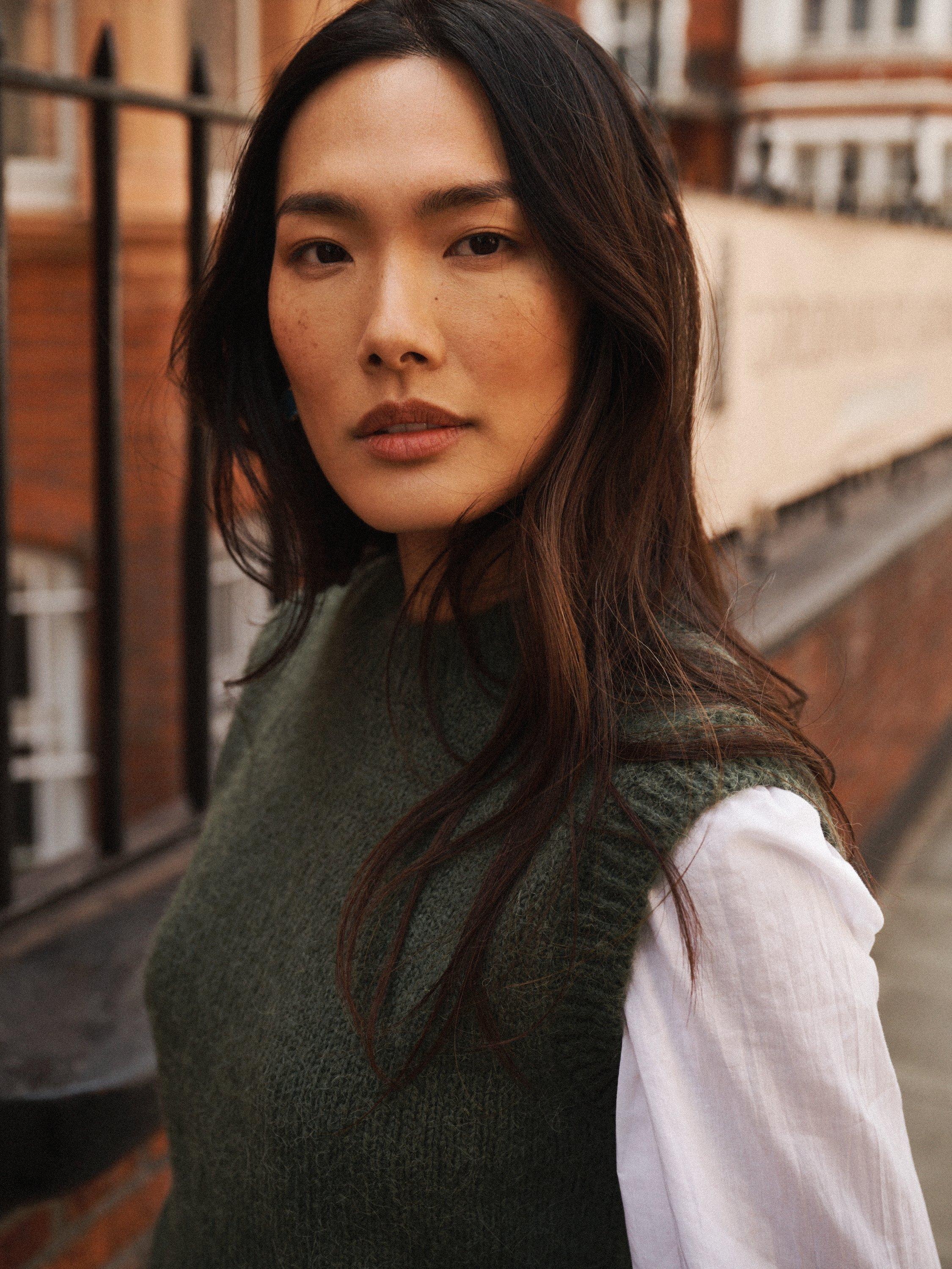 Product image 2 of 9, which shows NRBY Rosie Crew Neck Tank Top, Khaki, XS