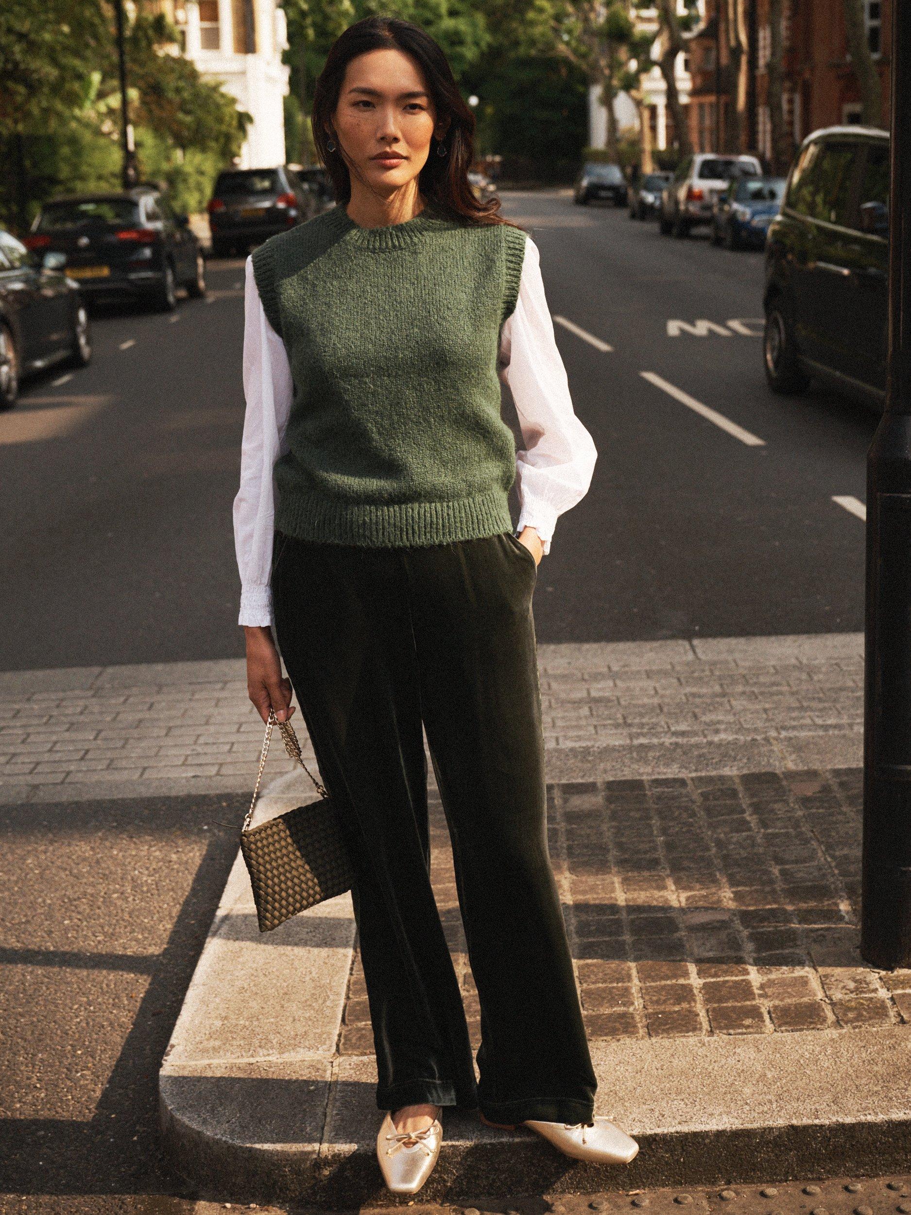 Product image 3 of 9, which shows NRBY Rosie Crew Neck Tank Top, Khaki, XS