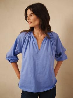 NRBY Anita V-Neck Top - view 2, Azure Blue